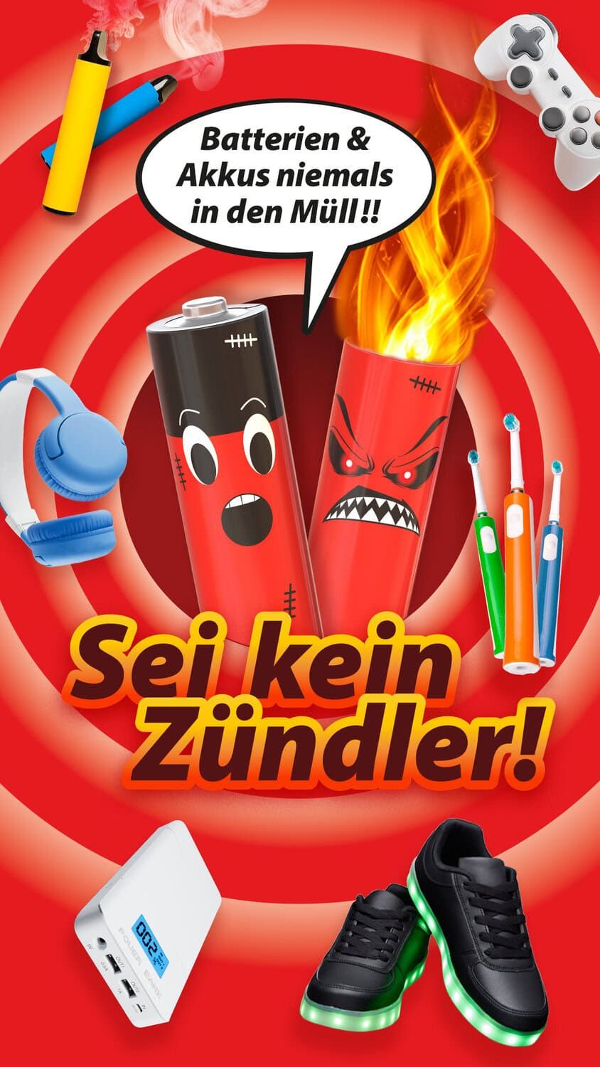 Her mit Leer Sei kein Z&uuml;ndler Kampagne